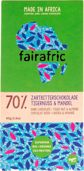 Bild von fairafric Bio-Zartbitterschokolade 70% Tigernuss & Mandel