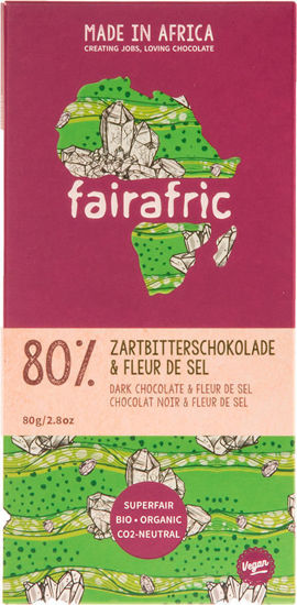 Bild von fairafric Bio-Zartbitterschokolade 80% Fleur de Sel