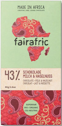 Bild von fairafric 43% Bio-Schokolade mit Milch und Haselnuss