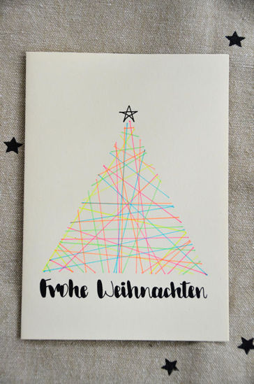 Bild von Weihnachtskarte Tannenbaum neon