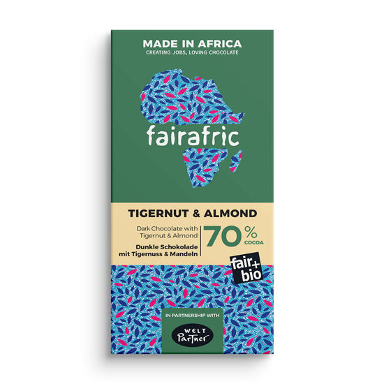 Bild von fairafric Bio-Zartbitterschokolade 70% Tigernuss & Mandel