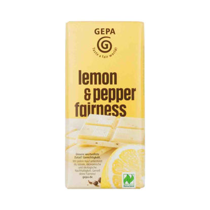 Bild von Bio weiße Schokolade 'Lemon & Pepper Fairness'
